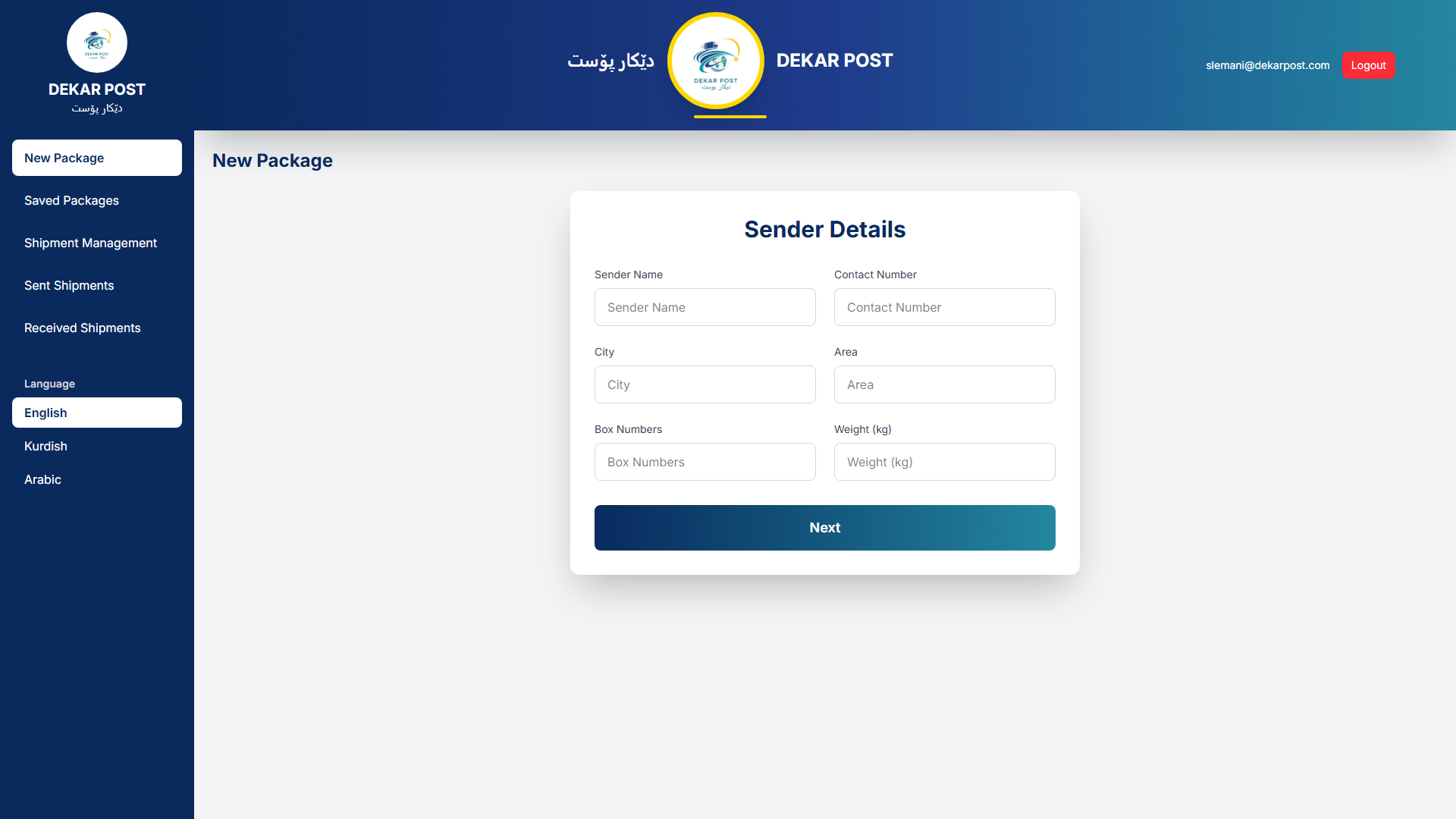 Dekar Post Dashboard
